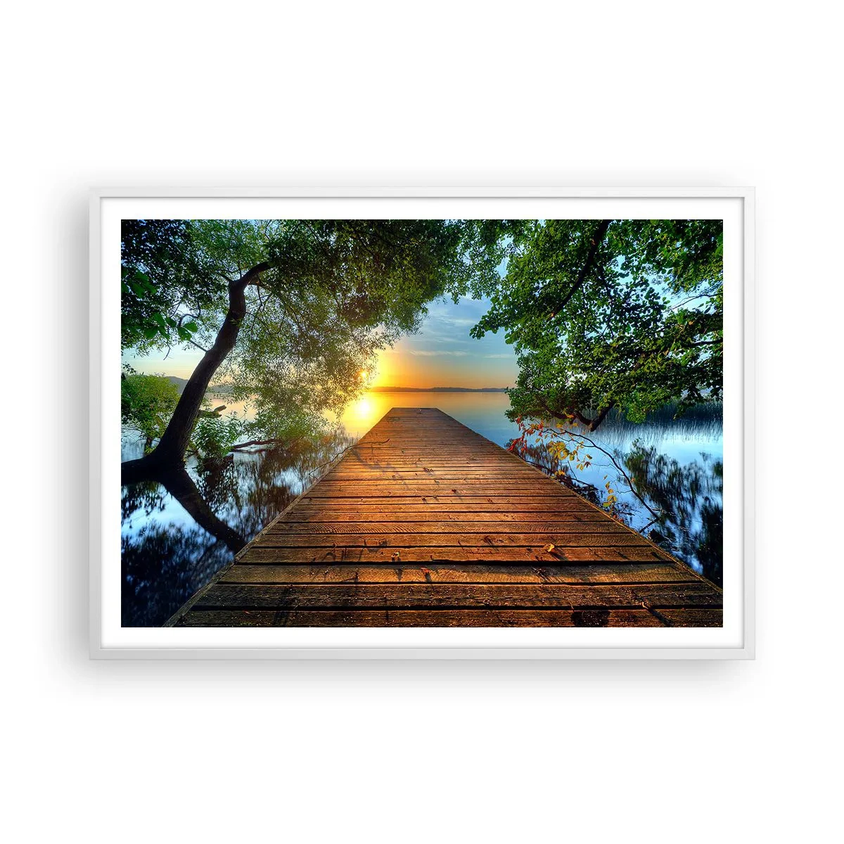 Plagát v bielom ráme - Neponáhľaj sa, posaď sa - 100x70 cm