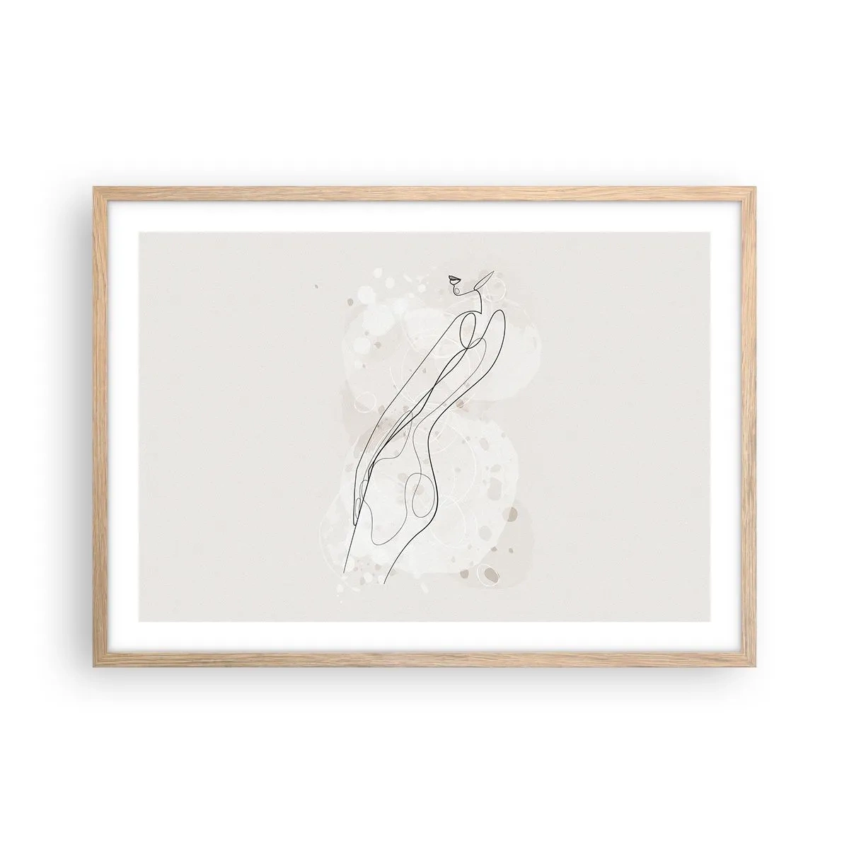 Plagát v ráme zo svetlého duba - Zablúdiť pohľadom - 70x50 cm