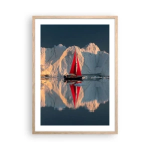 Plagát v ráme zo svetlého duba - Na okraji sveta - 50x70 cm