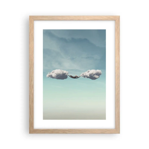 Plagát v ráme zo svetlého duba - Blaženosť okamihu - 30x40 cm