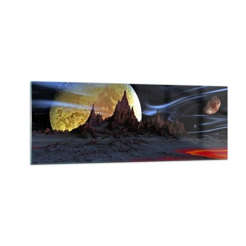 Obraz na skle - Neznámy svet - 140x50 cm