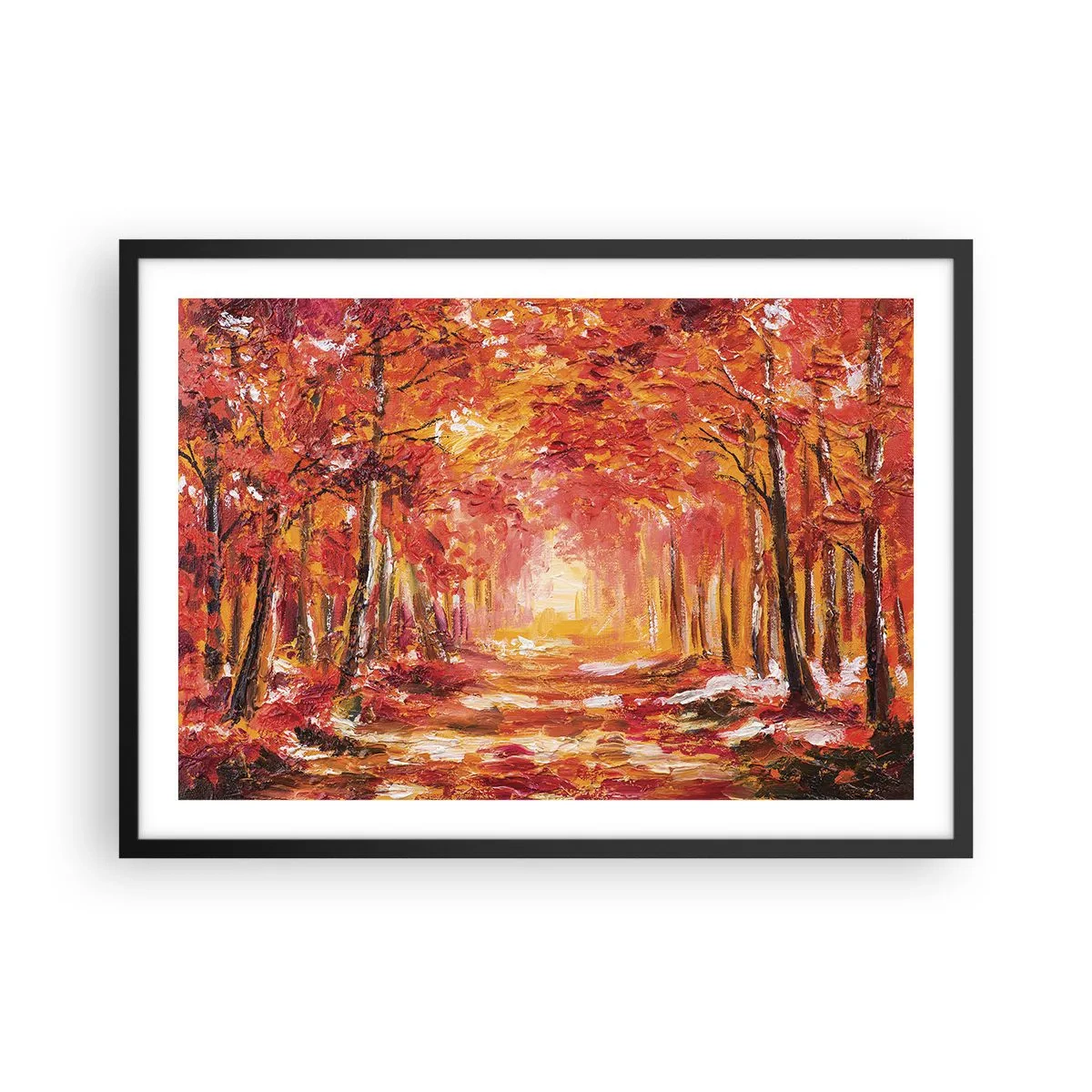 Plagát v čiernom ráme - Medený les - 70x50 cm