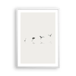 Plagát v bielom ráme - Štyri jednoduché kroky - 50x70 cm