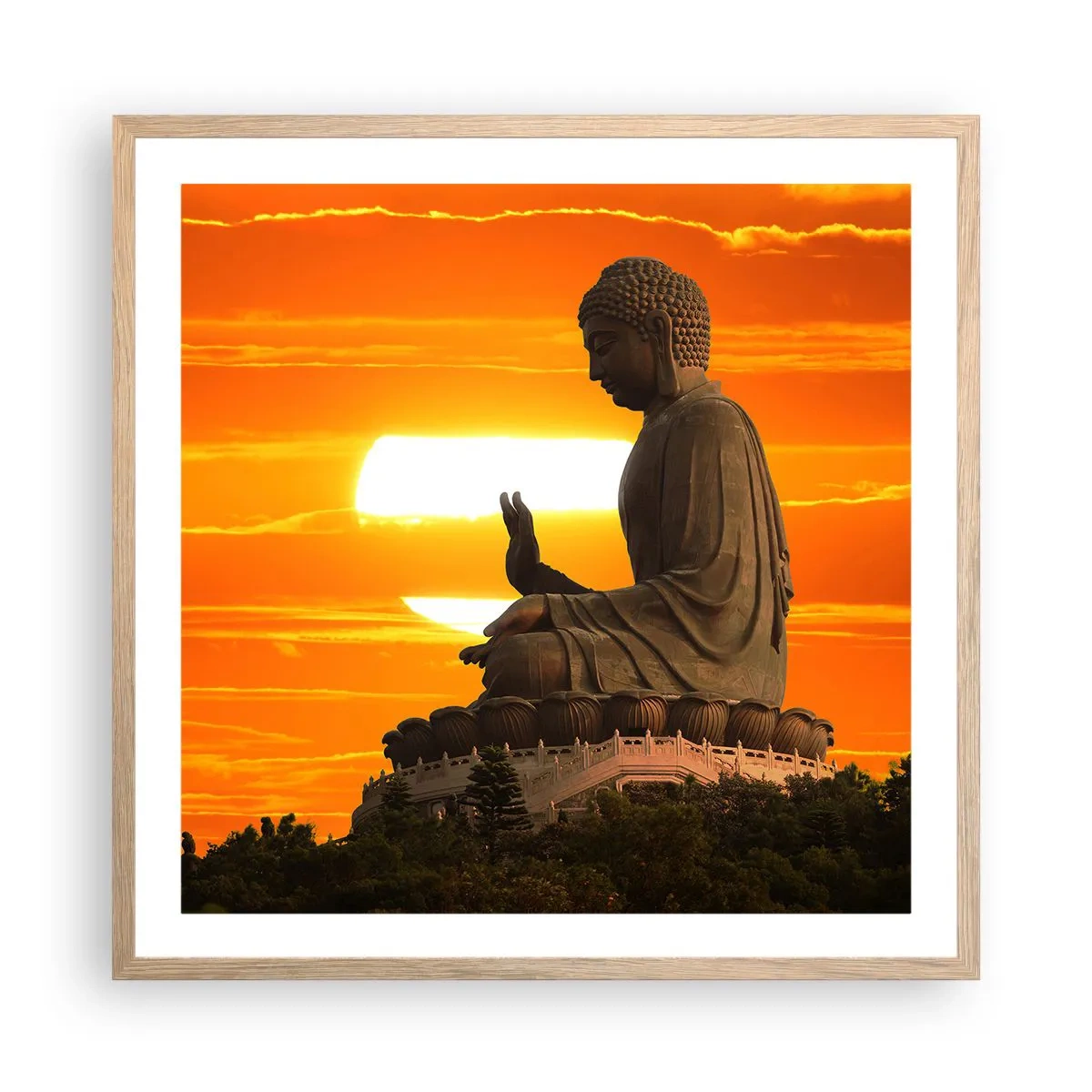 Plagát v ráme zo svetlého duba - Bez strachu zo sveta - 60x60 cm