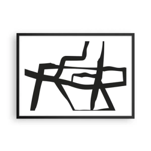 Plagát v čiernom ráme - Čiernobiela konštrukcia - 70x50 cm