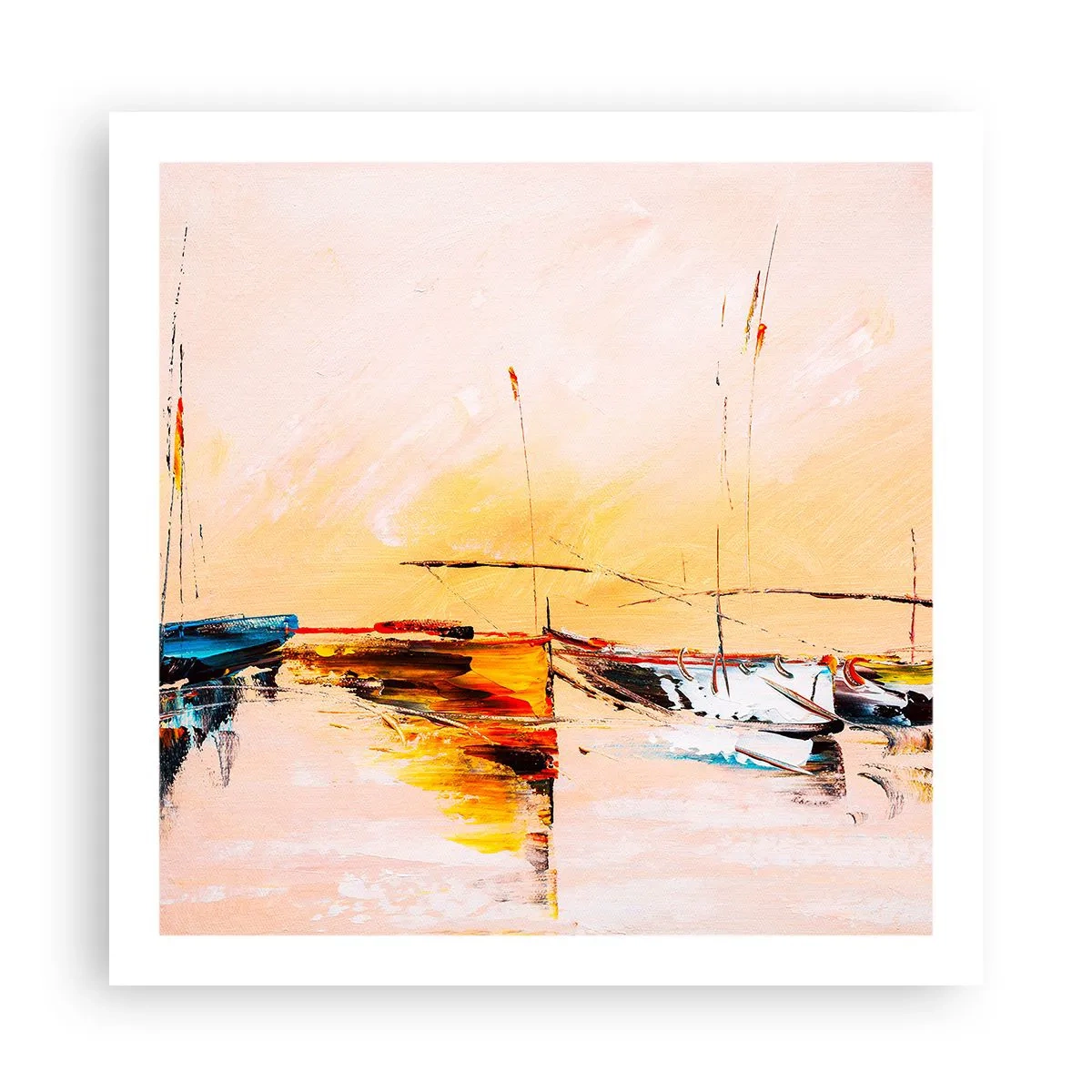 Plagát - Večer v prístave - 60x60 cm