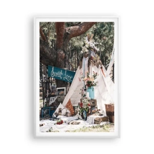 Plagát v bielom ráme - Make love… - 70x100 cm