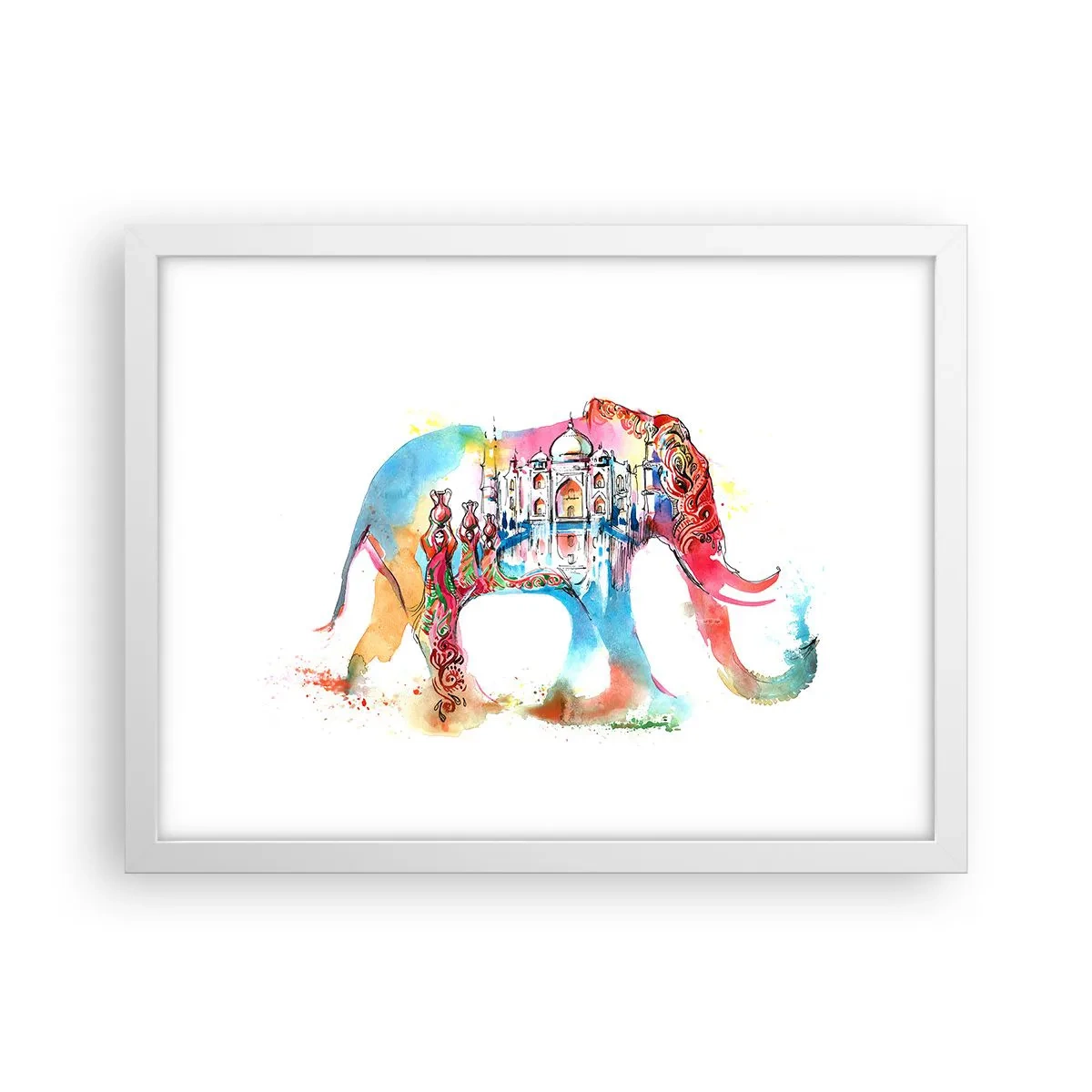 Plagát v bielom ráme - India - aura lásky - 40x30 cm
