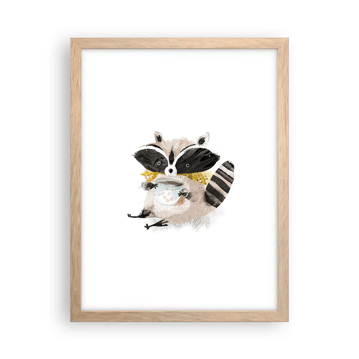 Plagát v ráme zo svetlého duba - Môj priateľ mýval - 30x40 cm