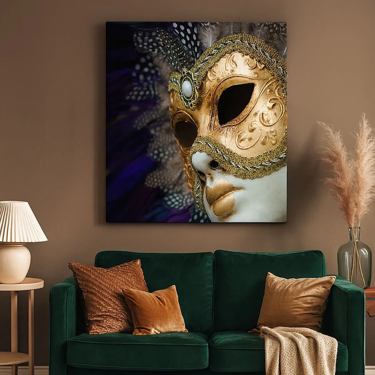 Obraz na plátne - Benátsky portrét v zlate - 30x30 cm