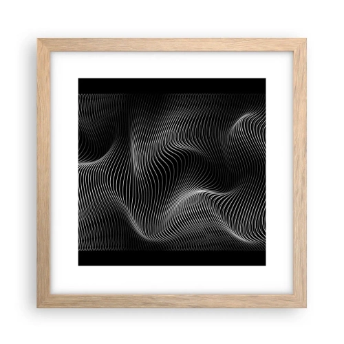 Plagát v ráme zo svetlého duba - Tanec svetla v priestore - 30x30 cm