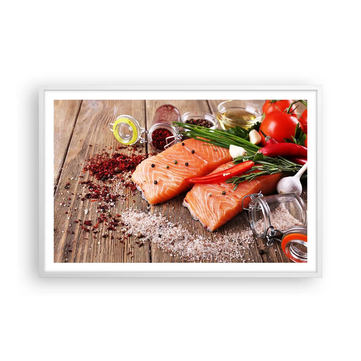 Plagát v bielom ráme - Nórske dobrodružstvo v kuchyni - 91x61 cm