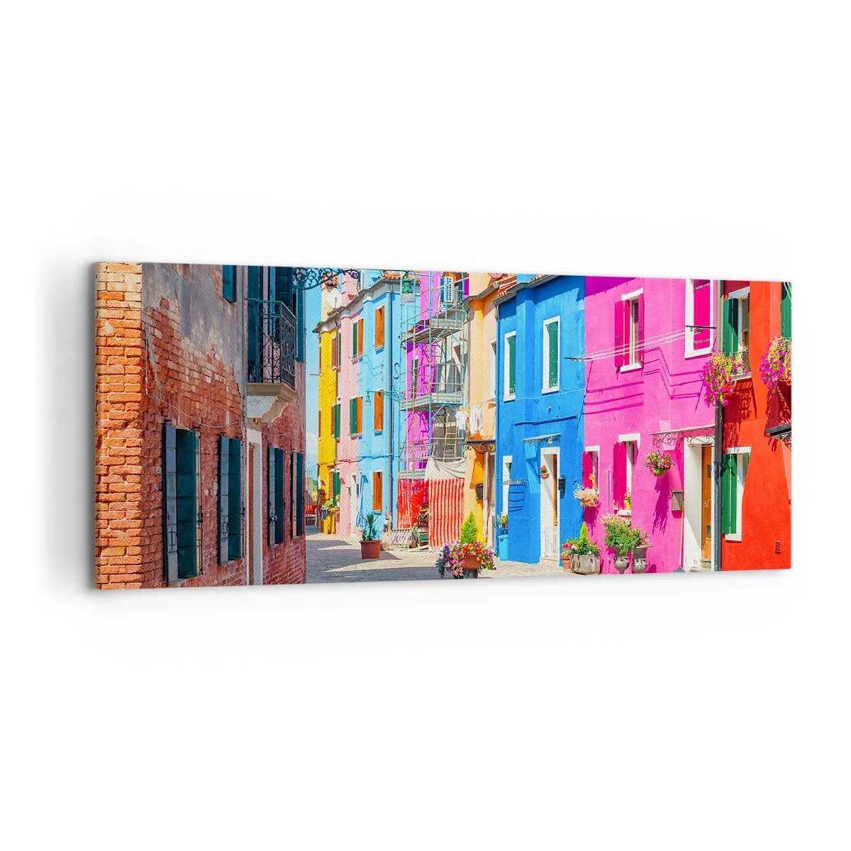 Obraz na plátne - Mestečko „Pod papagájmi“ - 120x50 cm
