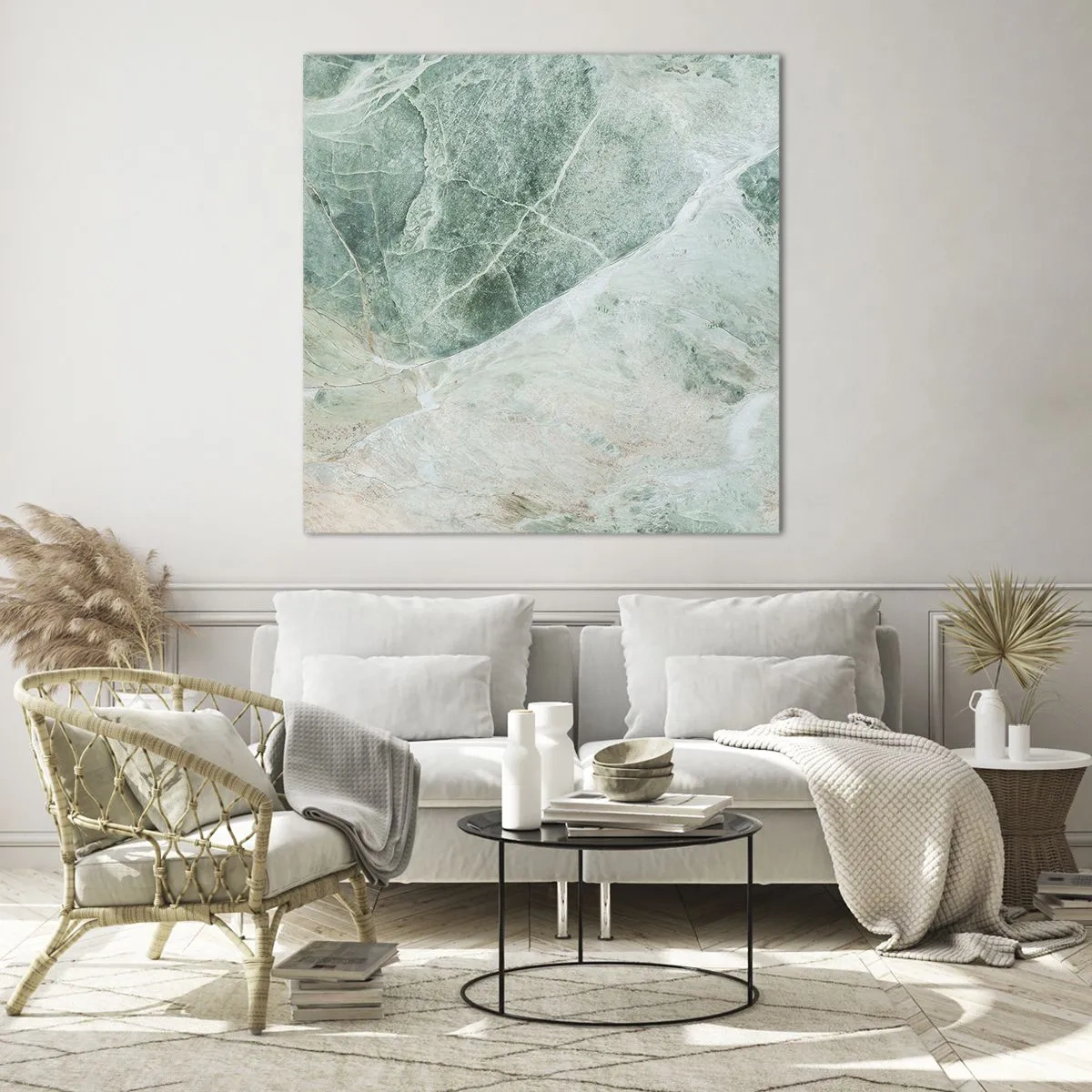 Obraz na skle - Vznešený chlad kameňa - 60x60 cm