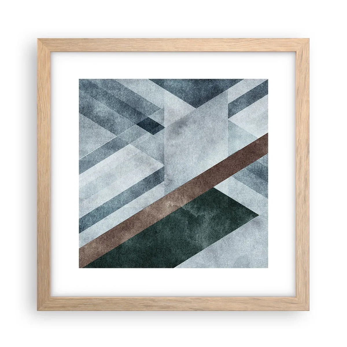 Plagát v ráme zo svetlého duba - Sofistikovaná elegancia geometrie - 30x30 cm