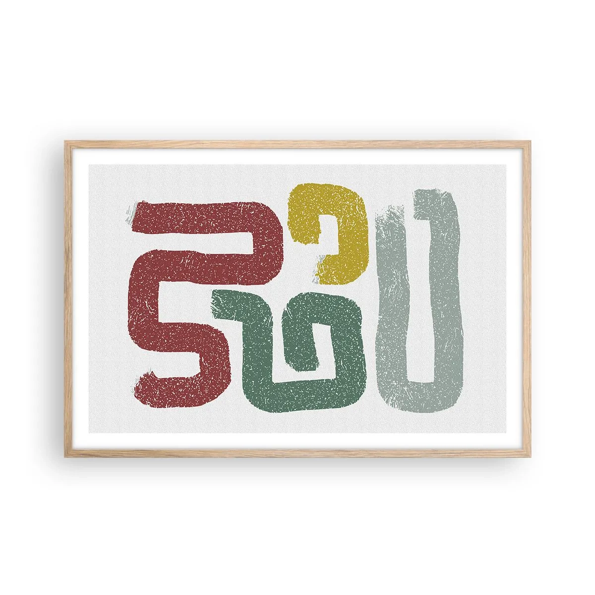 Plagát v ráme zo svetlého duba - V neznámom jazyku - 91x61 cm