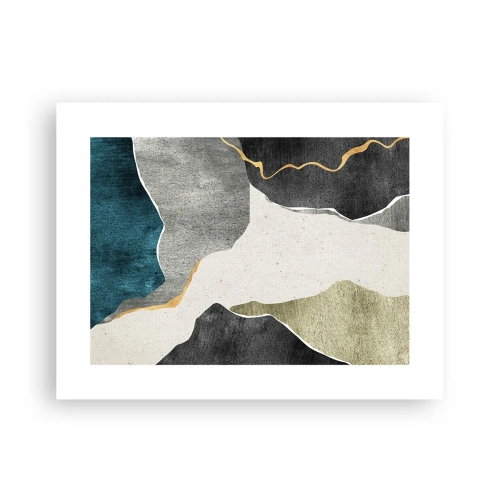 Plagát - Mozaiková kompozícia so zlatou niťou - 40x30 cm