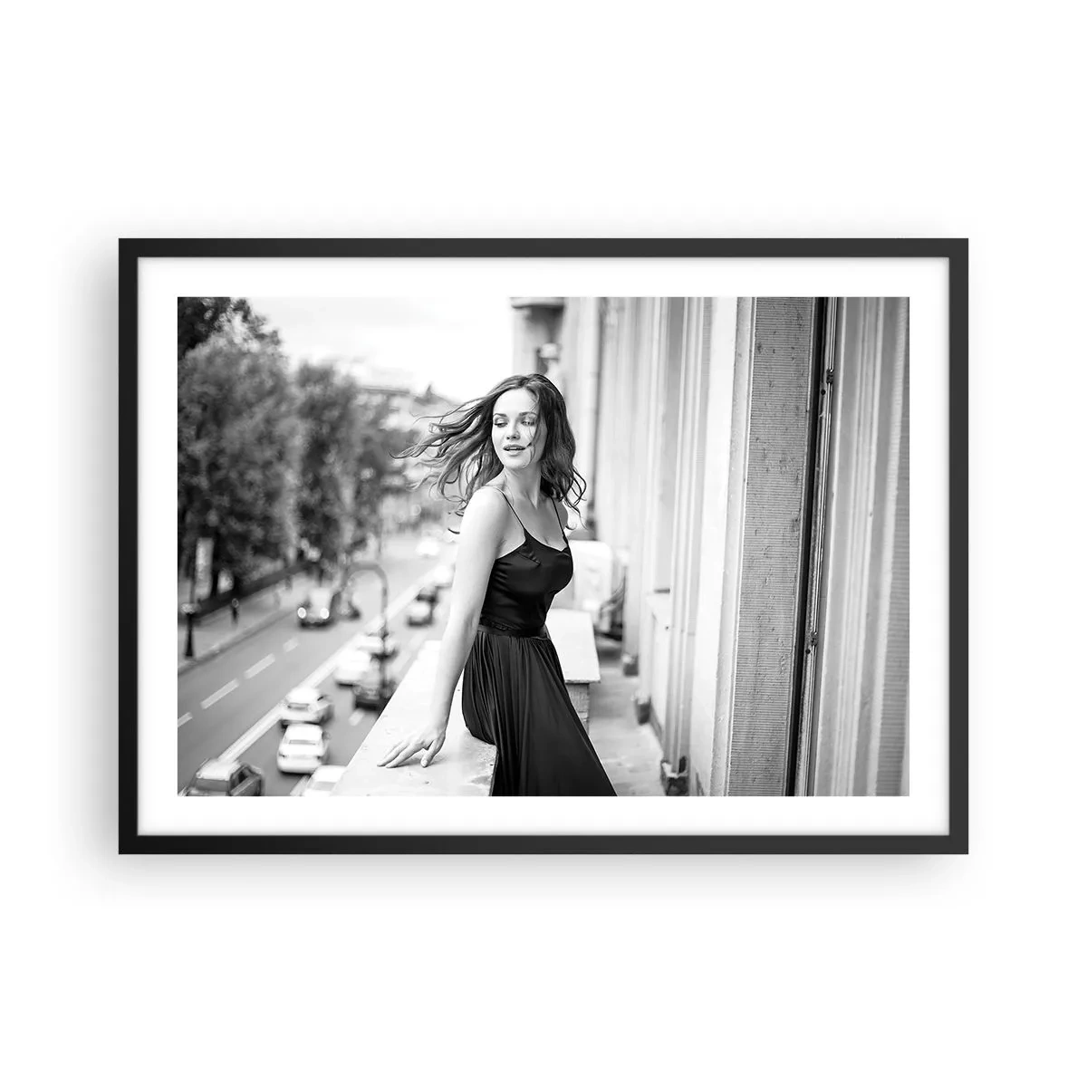 Plagát v čiernom ráme - Určite Parížanka - 70x50 cm
