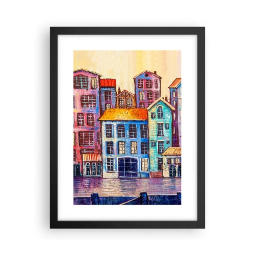 Plagát v čiernom ráme - Mesto ako z rozprávky - 30x40 cm