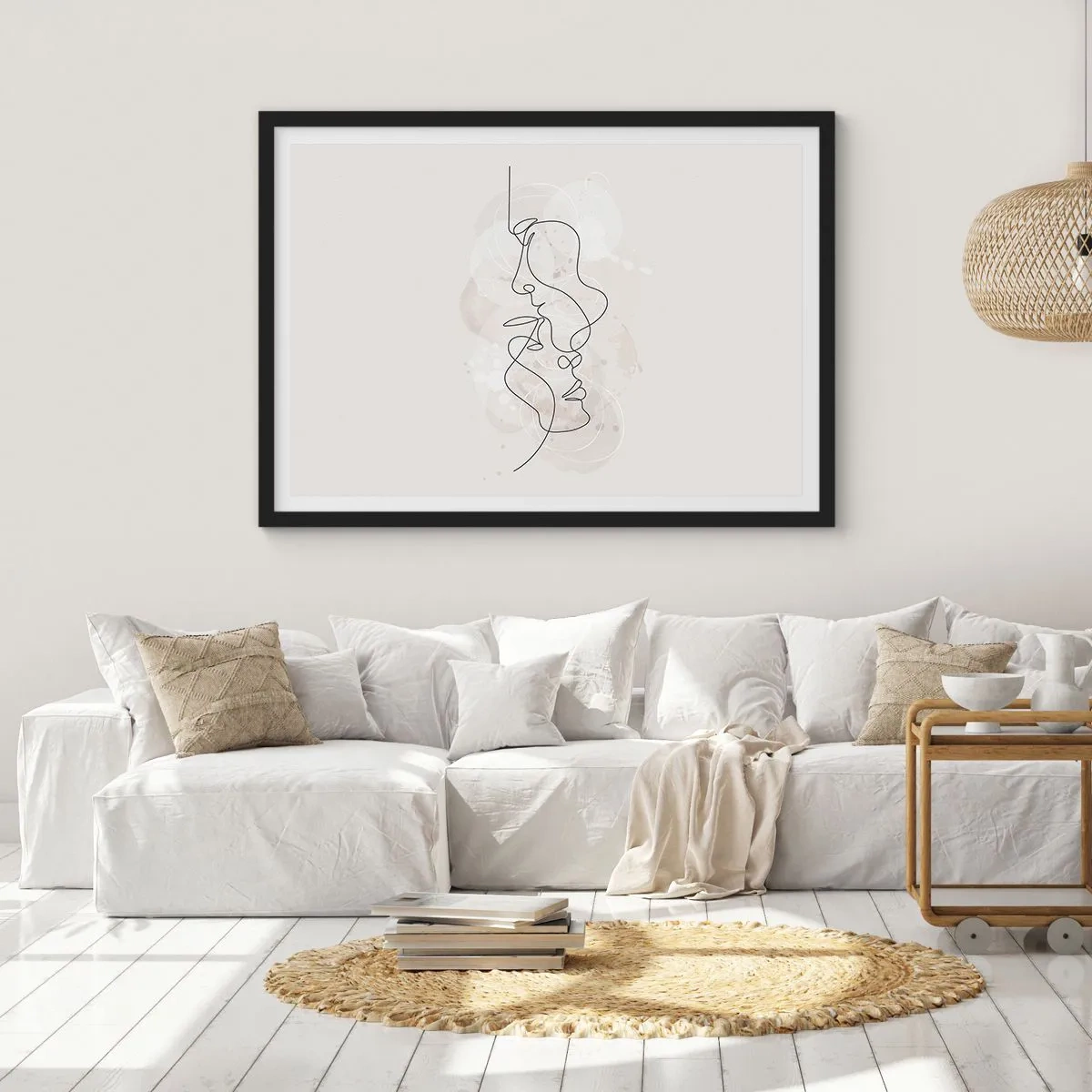 Plagát v čiernom ráme - Zamotaní v objatí - 70x50 cm