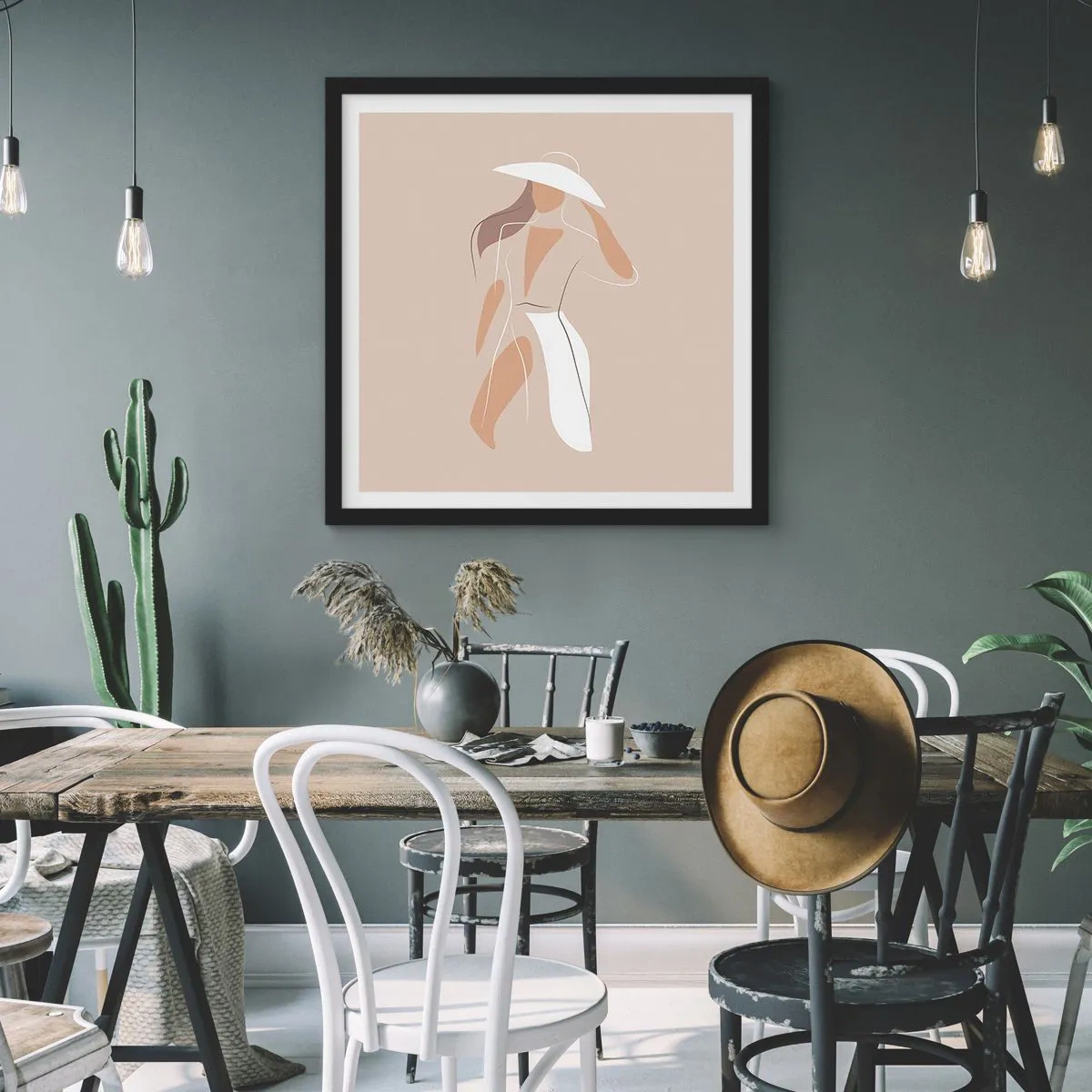 Plagát v čiernom ráme - Móda je zábava - 50x50 cm