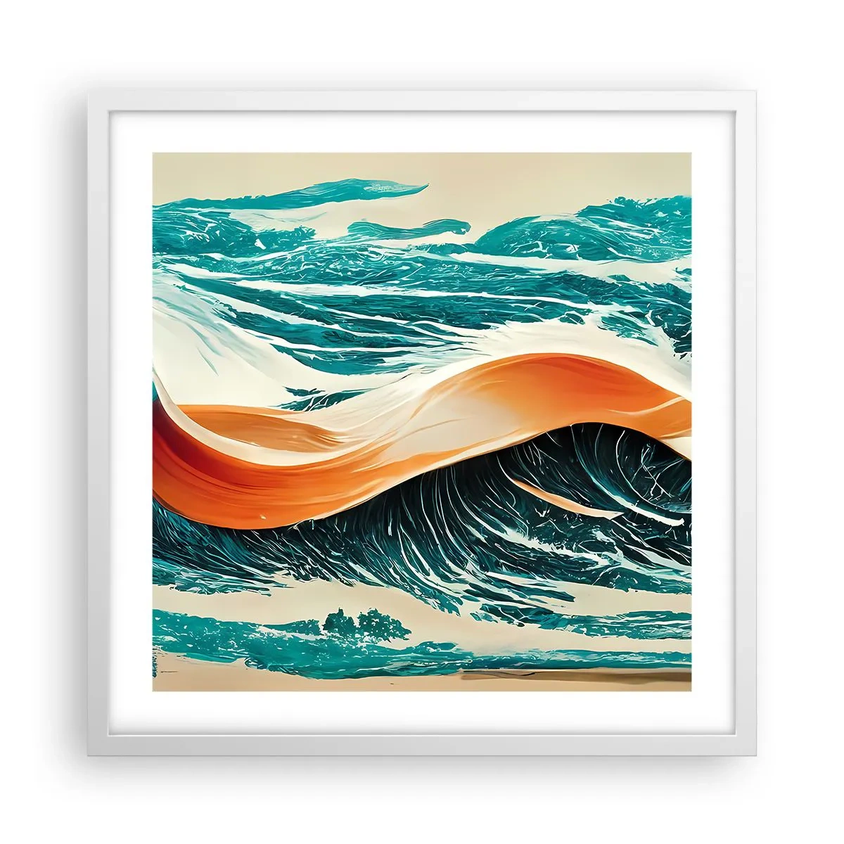 Plagát v bielom ráme - Surferov sen - 50x50 cm