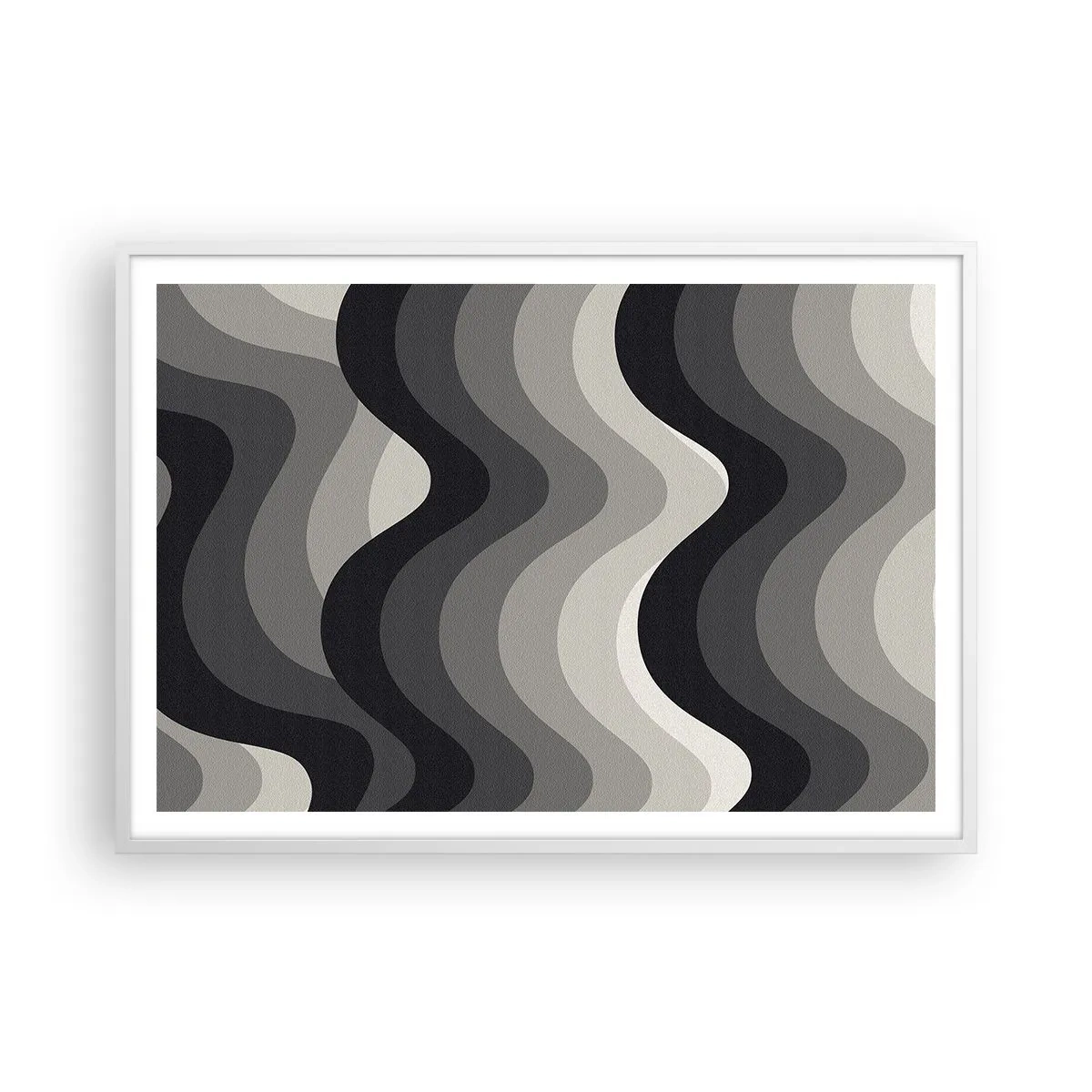 Plagát v bielom ráme - Vlna za vlnou - 100x70 cm