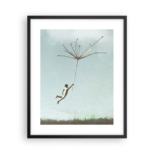 Plagát v čiernom ráme - Lietajúca púpava - 40x50 cm
