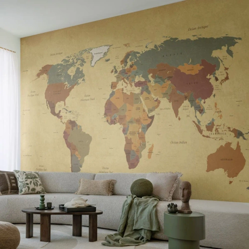 Fototapeta Premium Canvas - Pre teba - celý svet - Mapa sveta, kontinentov, Cestuje - 300x210 cm