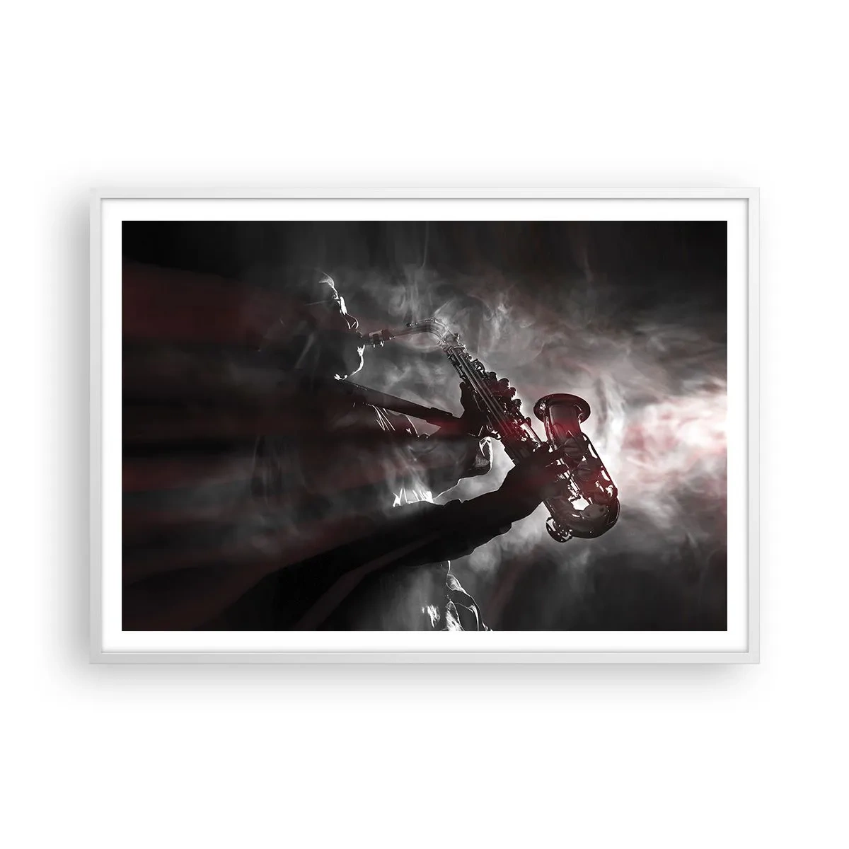 Plagát v bielom ráme - V oparoch jazzu - 100x70 cm