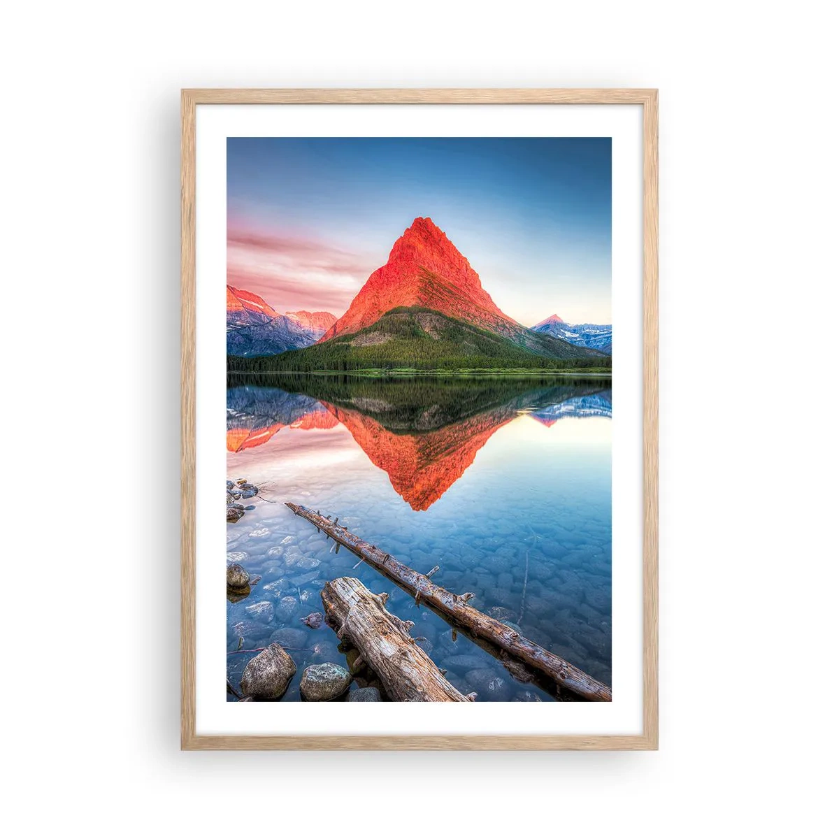Plagát v ráme zo svetlého duba - Teplo a chlad - 50x70 cm