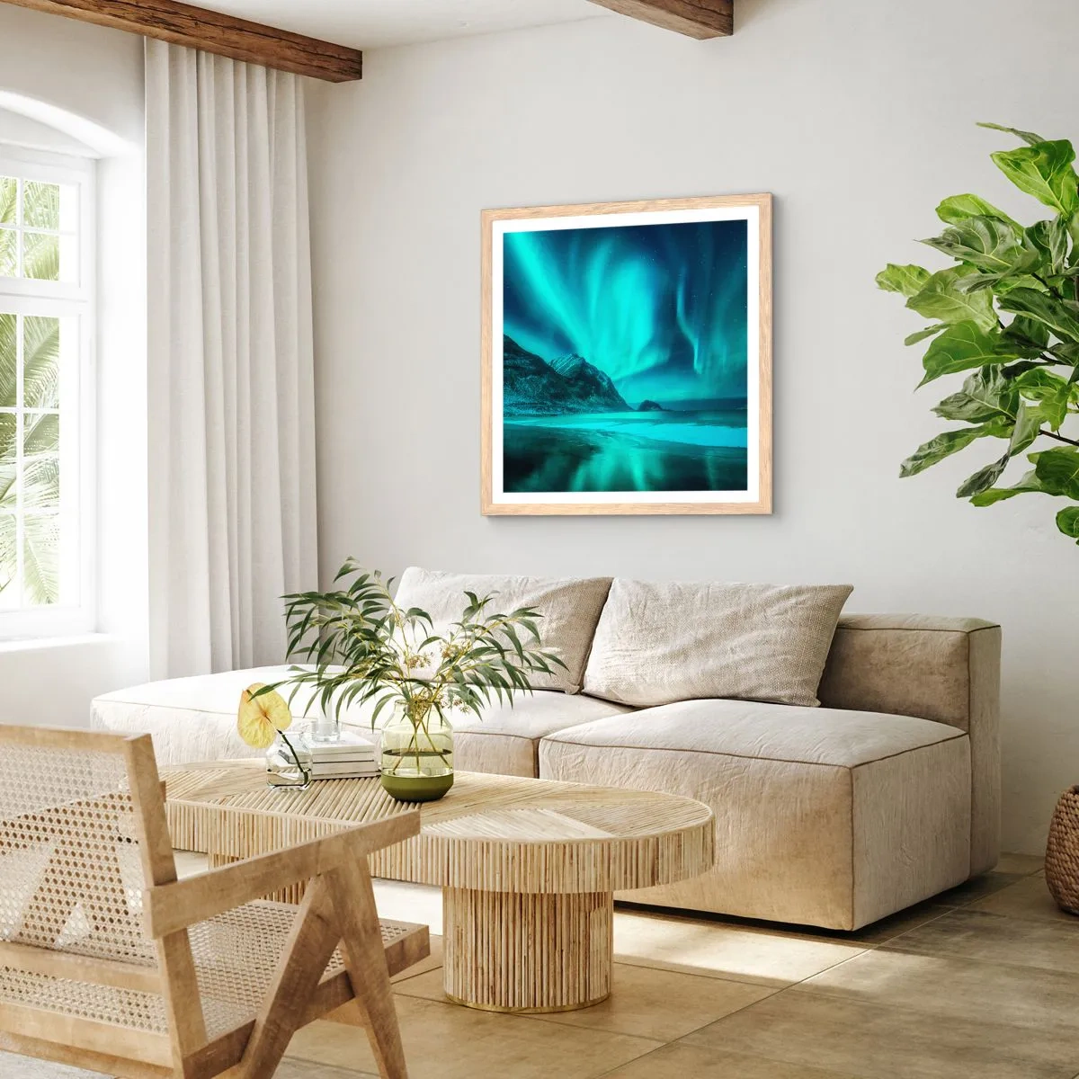 Plagát v ráme zo svetlého duba - Divy severu - 60x60 cm