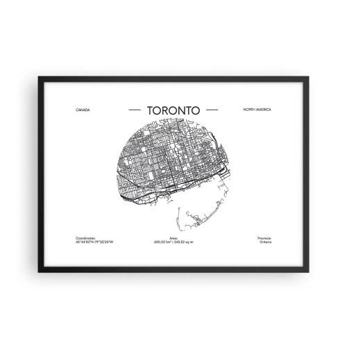 Plagát v čiernom ráme - Anatómia Toronta - 70x50 cm