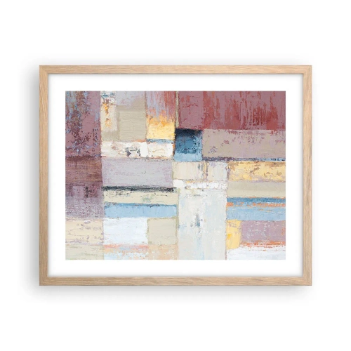 Plagát v ráme zo svetlého duba - Kľud geometrie - 50x40 cm