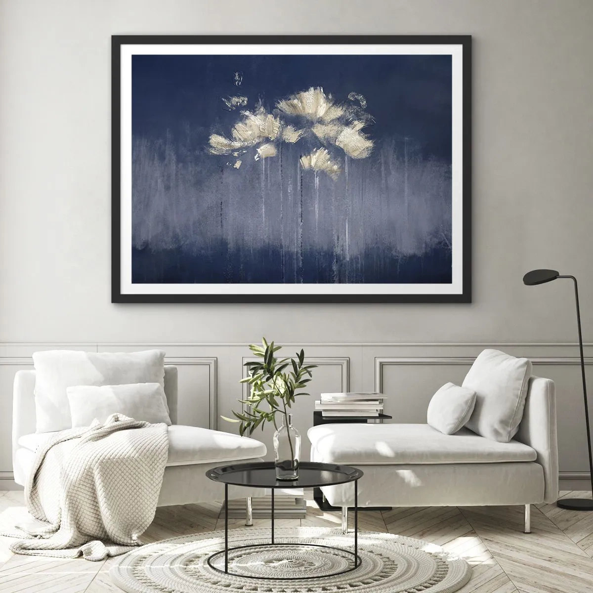 Plagát v čiernom ráme - Ako okvetné lístky vo vetre - 70x50 cm