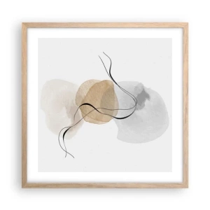 Plagát v ráme zo svetlého duba - Vzdušné korálky - 50x50 cm