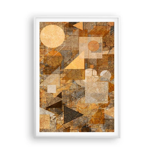 Plagát v bielom ráme - Kubistické bronzové štúdium - 70x100 cm