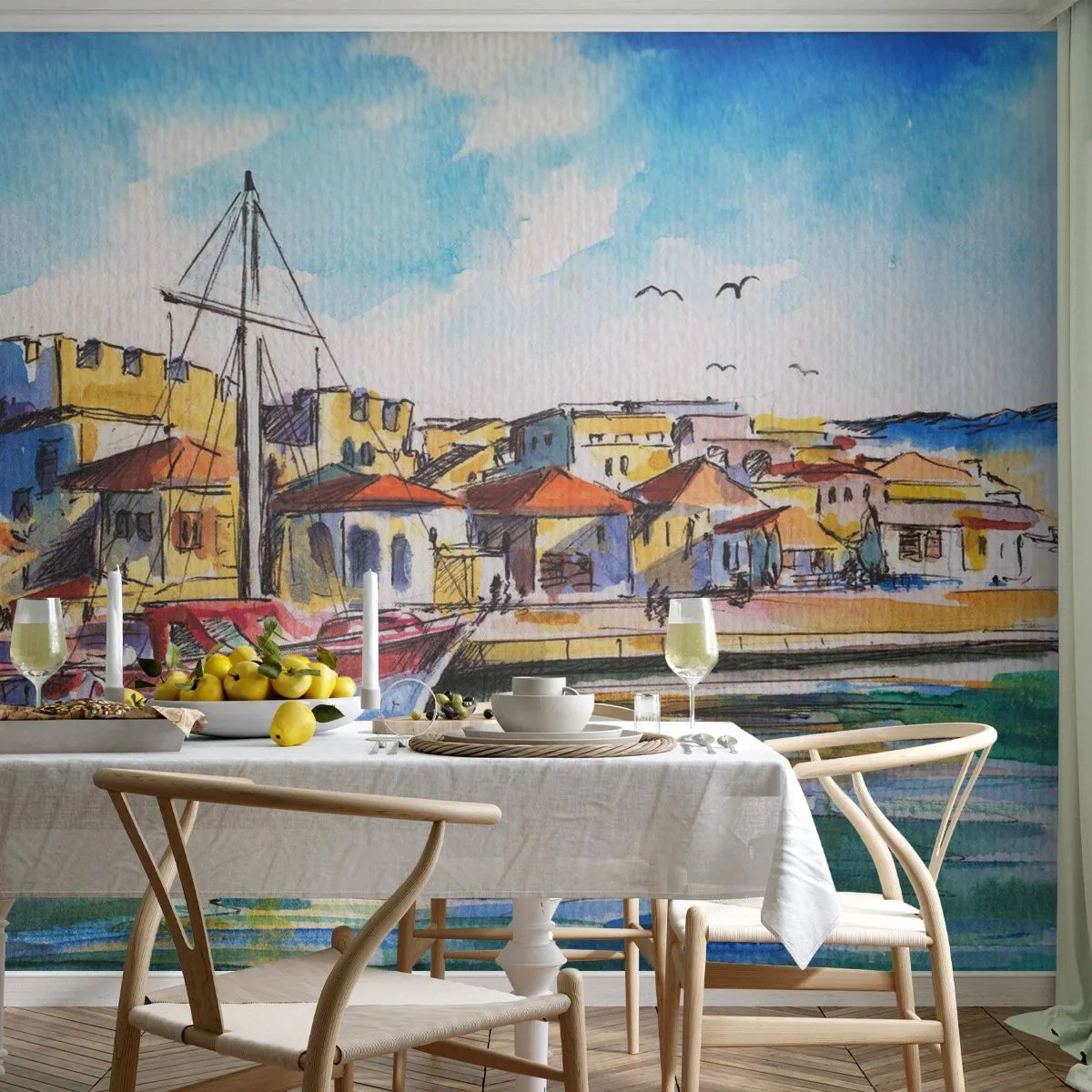 Fototapeta Premium Sand - Dúhové popoludnie - Prístav, Jachta, Prímorské - 500x350 cm