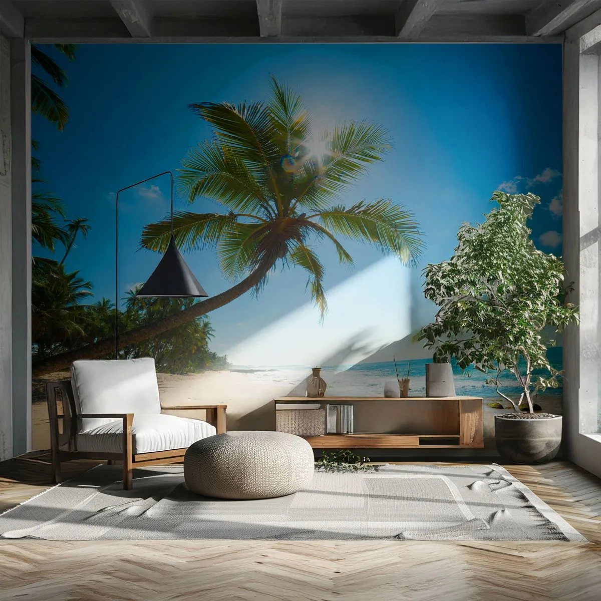 Fototapeta Premium Sand - Nikomu neukazovať - Krajina, Pláž, Kokosová palma - 100x70 cm