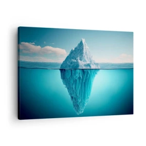 Obraz na plátne - Ľadovec viditeľný nad a pod hladinou vody - 70x50cm - Ľadová kráľovná - Moderná nástenná dekorácia do obývacej izby a spálne ARTTOR
