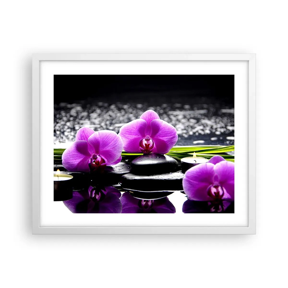 Plagát v bielom ráme - Utopiť v tichu a pokoji - 50x40 cm