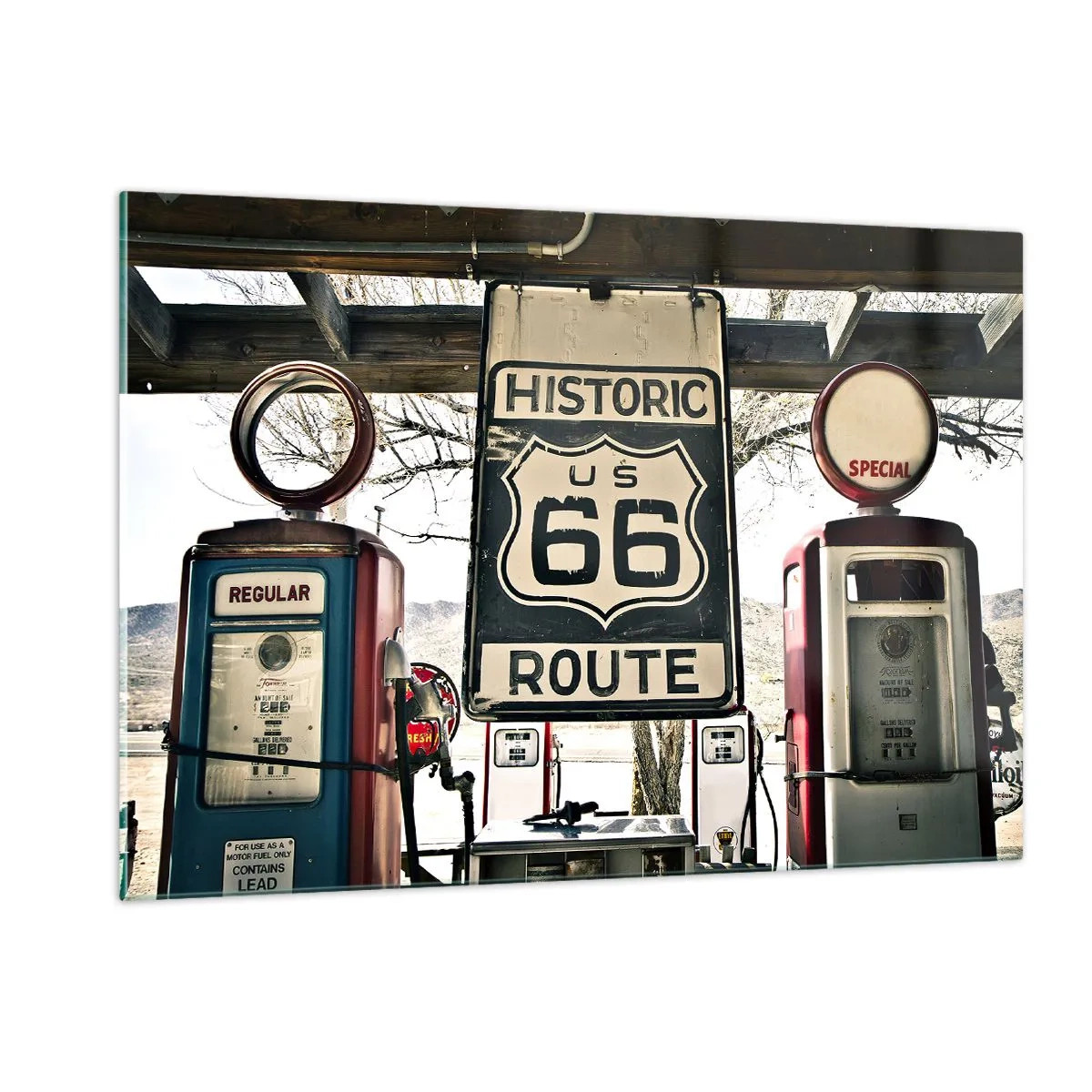 Obraz na skle - Americká retro cesta - 120x80 cm