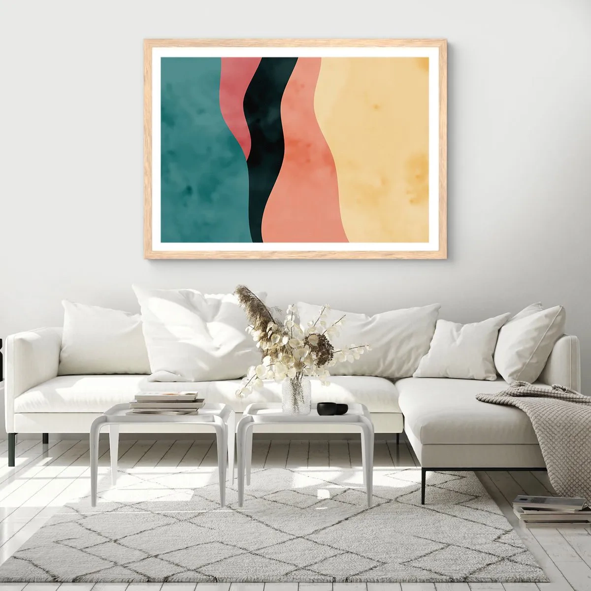 Plagát v ráme zo svetlého duba - Kompatibilný nesúlad - 100x70 cm