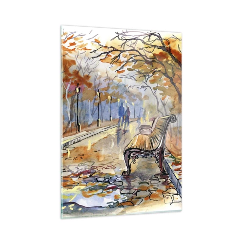 Obraz na skle - Spoločne putovať jeseňou - 50x70 cm