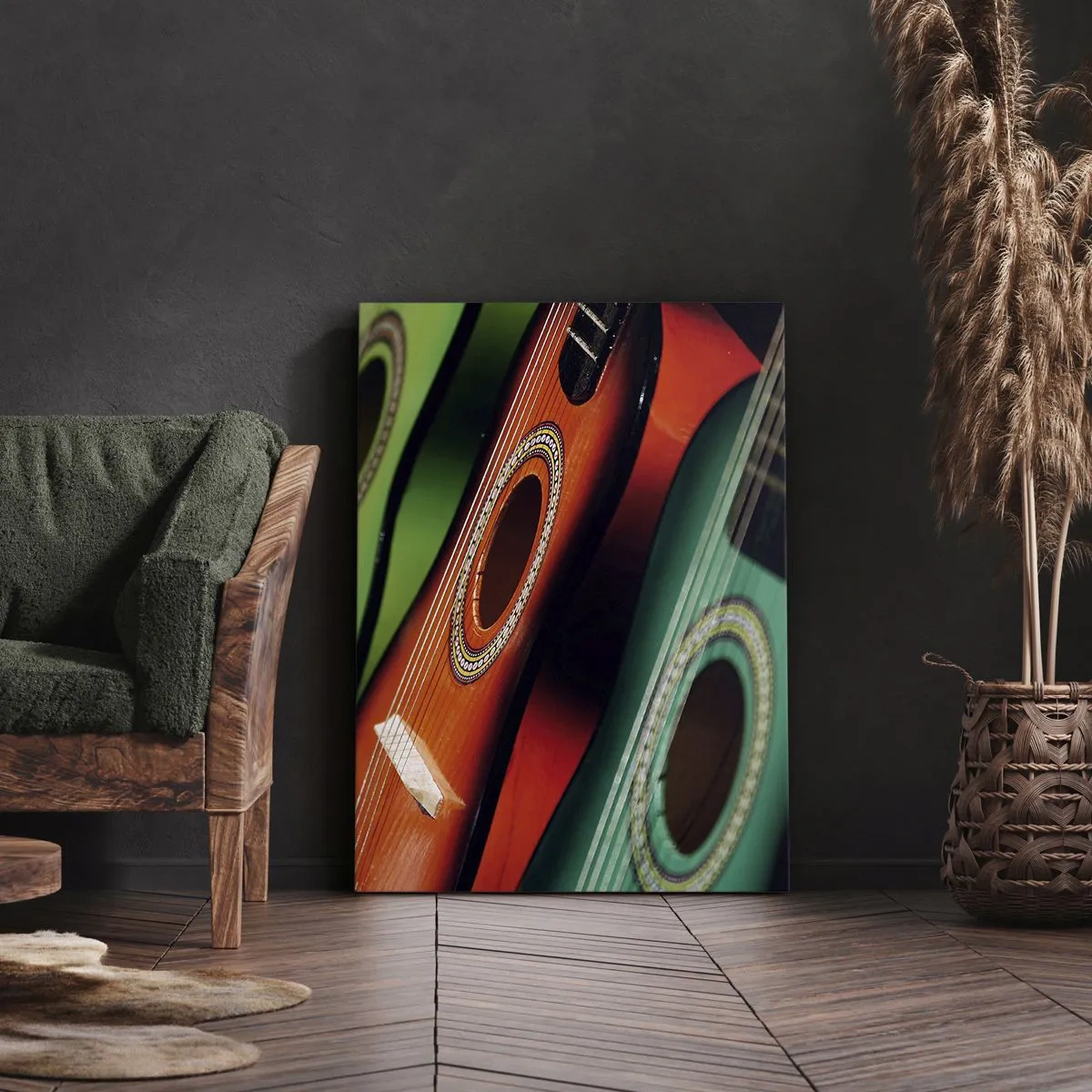 Obraz na plátne - Gitara má veľa farieb - 55x100 cm