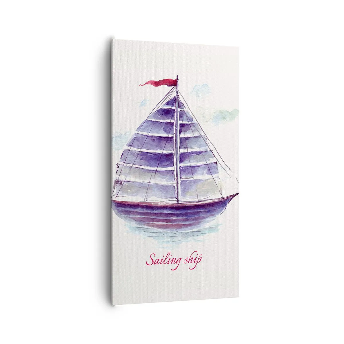 Obraz na plátne - Napnuté plachty a pokojná voda - 65x120 cm