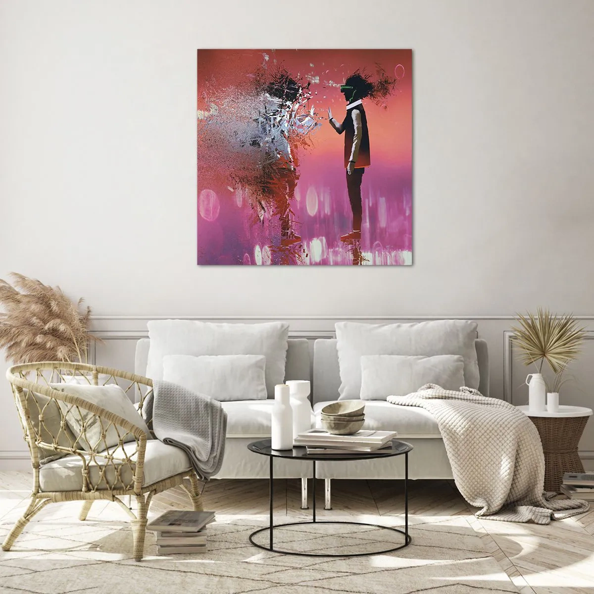 Obraz na skle - Je možné nahliadnuť do seba? - 70x70 cm