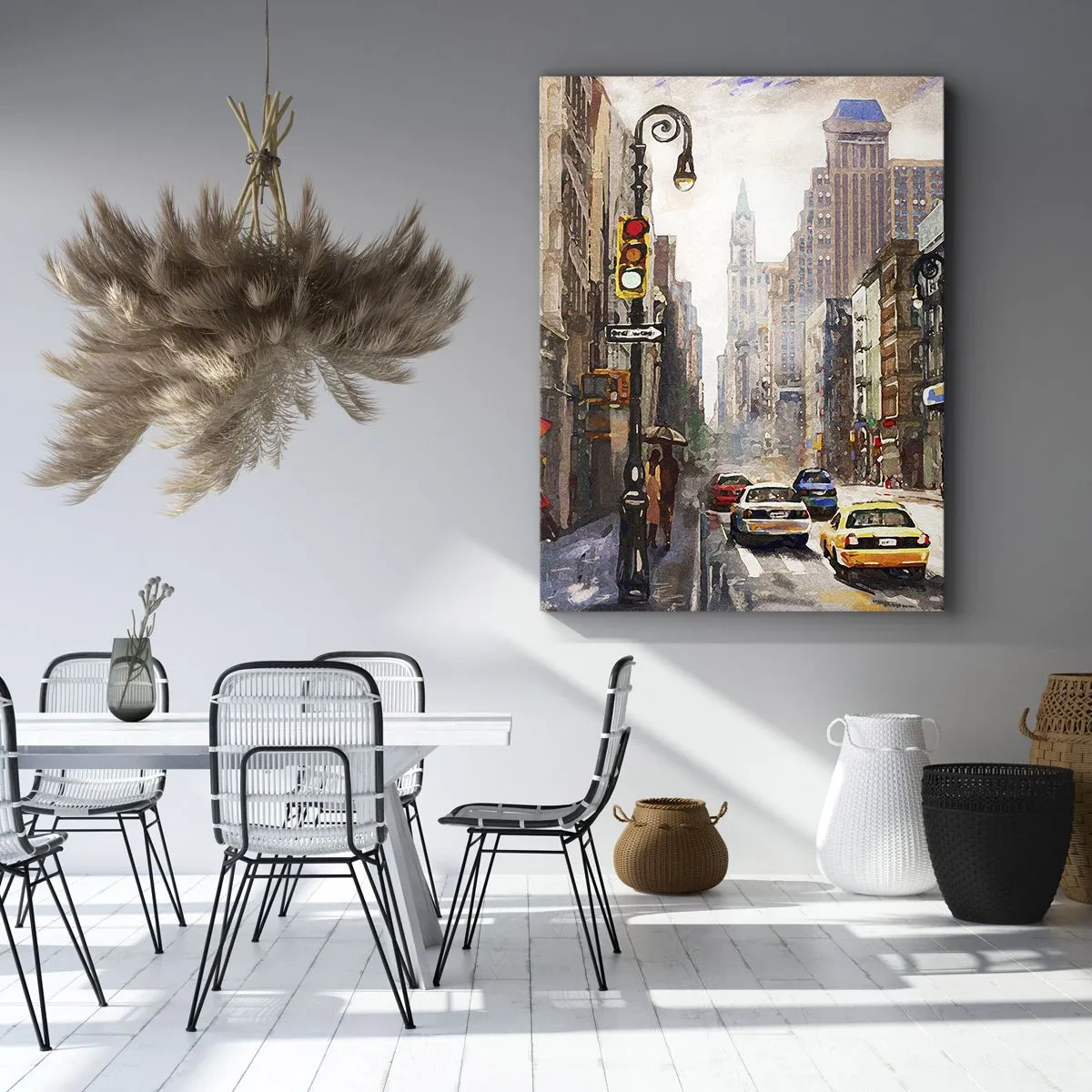 Obraz na plátne - New York – farebný aj v daždi - 80x120 cm