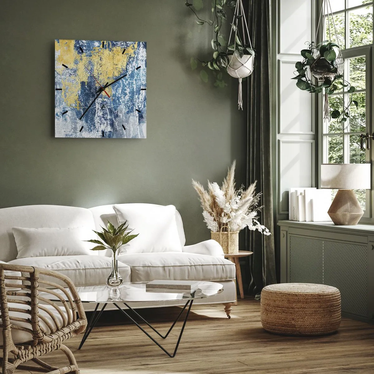 Nástenné hodiny - Abstrakcia s dobrou náladou - 40x40 cm