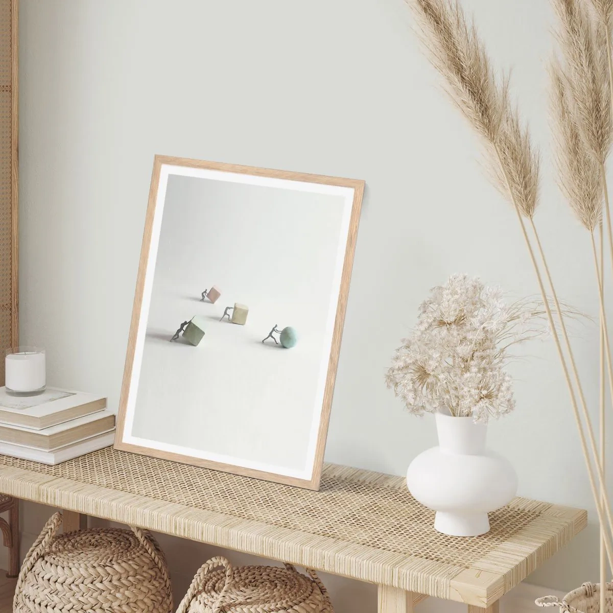 Plagát v ráme zo svetlého duba - Život samotný - 61x91 cm